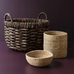 Discount Dixie Set de 3 cestas Emil small, natural Beige