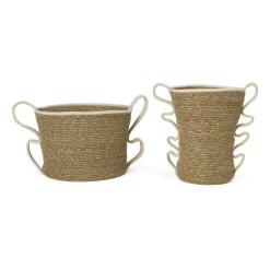 Clearance Ferm Living Set de 2 cestas Verso, Off-white BeigeBlanco