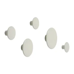 New Muuto Set de 5 colgadores The dots, Off White Blanco