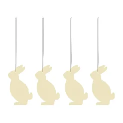 Outlet Cooee Design Set de 4 colgantes de pascua Easter Deco liebre, Light yellow Amarillo