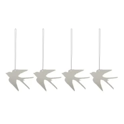 Hot Cooee Design Set de 4 colgantes de pascuaEaster Deco pájaro, Sand Gris