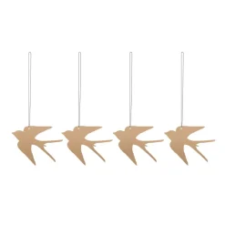 Outlet Cooee Design Set de 4 colgantes de pascuaEaster Deco pájaro, Cafe au lait Marrón