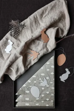 Hot Cooee Design Set de 4 colgantes de pascua Easter Deco liebre, Sand Gris