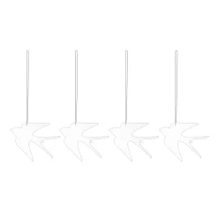 Cooee Design Set de 4 colgantes de pascuaEaster Deco pájaro, White Blanco