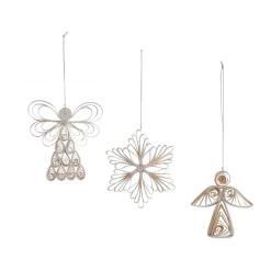 New Watt & Veke Set de 3 colgantes navideños Angel mezcla, Blanco