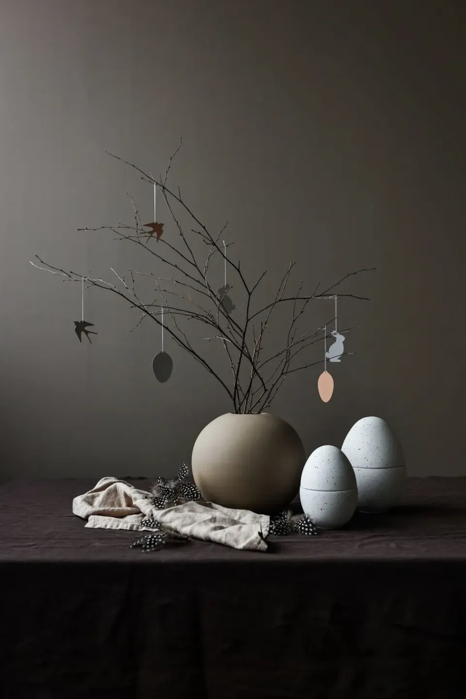 Sale Cooee Design Set de 4 decoraciones de pascua Easter Deco huevo, Cafe au lait Marrón