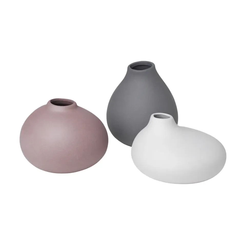 Online Blomus Set de 3 jarrones Nona, Pewter-micro chip-bark Multi