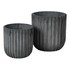 New Broste Copenhagen Set de 2 macetas Fiber, Charcoal Gris