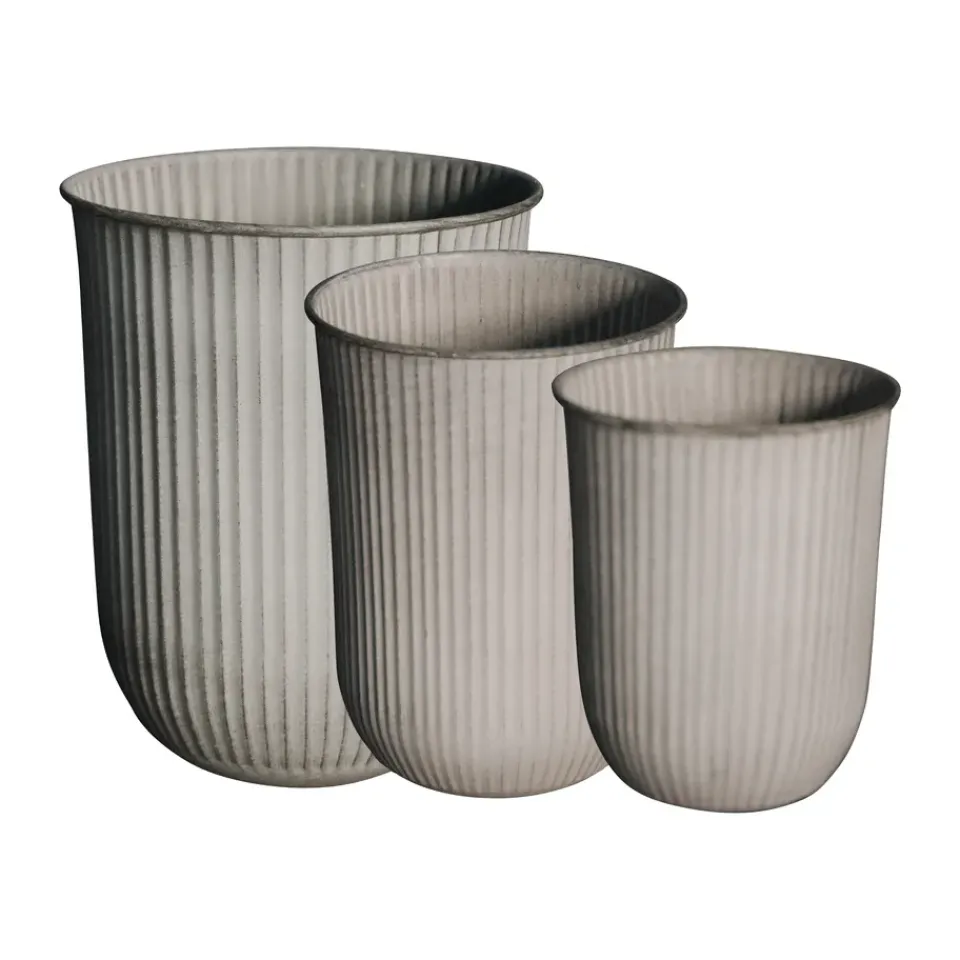 Sale DBKD Set de 3 macetas Out stripe, Beige