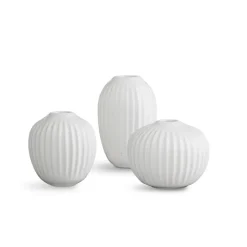 Discount Kähler Set de 3 Mini jarrones Hammershøi, Blanco