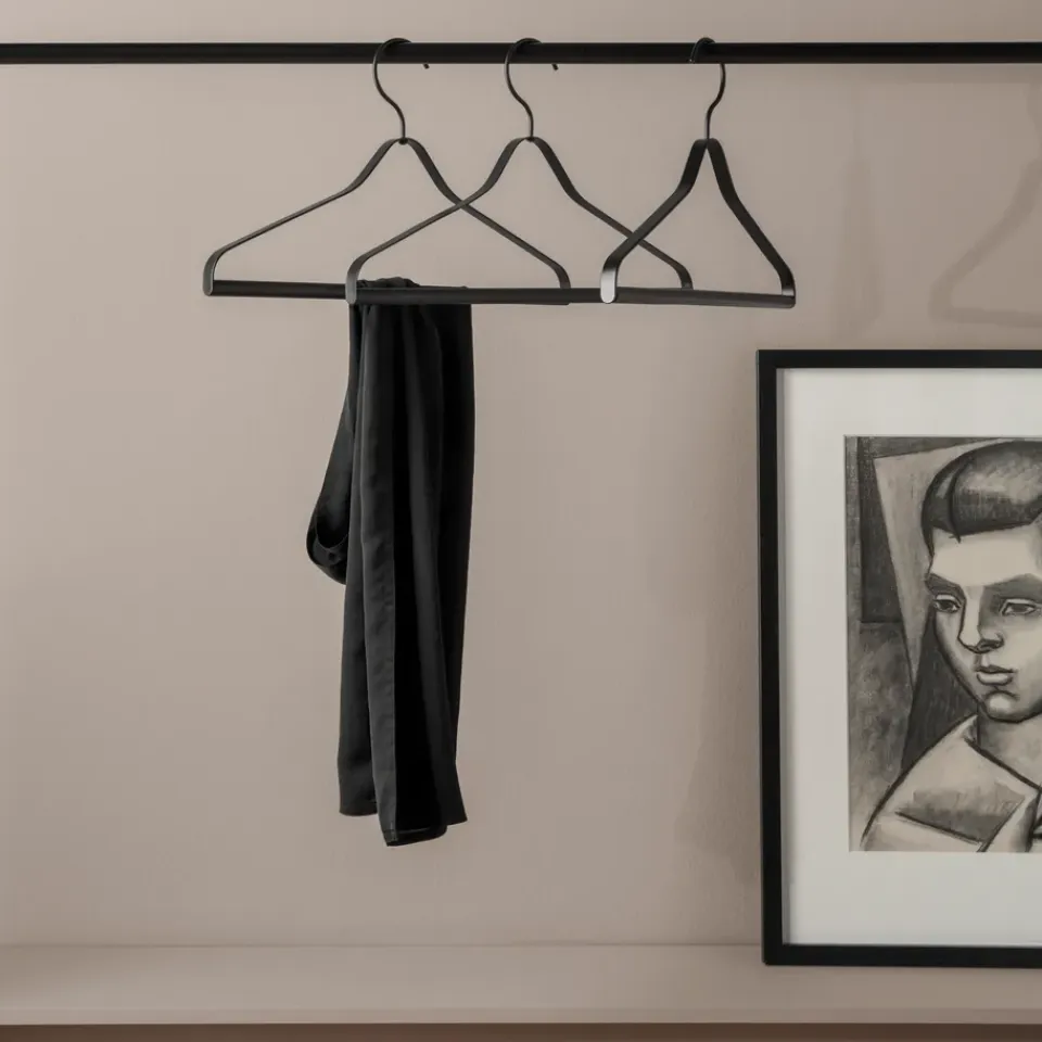 New Ferm Living Set de 3 perchas , Negro