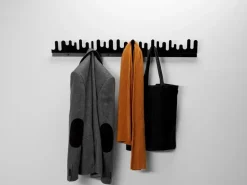 Design House Stockholm Set de 2 percheros de pared Wave, Negro