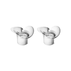 Discount Georg Jensen Set de 2 portavelas Bloom Botanica, acero inoxidable Plateado