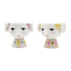 Discount Bjørn Wiinblad Set de 2 portavelas Eva Ø6,5 cm, Amarillo-lavanda AmarilloPúrpura