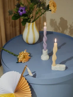 Clearance Broste Copenhagen Set de 2 velas en espiral Twist twisted candles 23 cm, Orchid light purple Púrpura