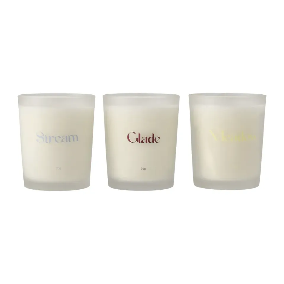 Outlet Scandi Living Set de regalo Vela aromática 70g paquete de 3, Stream/Glade/Meadow Multi