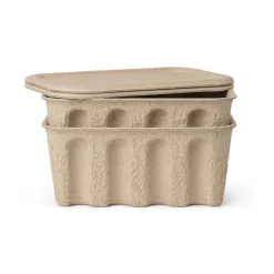 Discount Ferm Living Setd e 2 cajas de almacenaje Ferm Caja papel pequeñas, marrón Beige