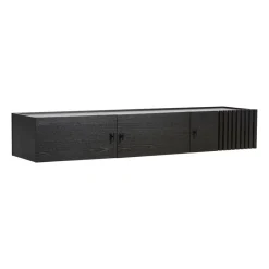 Sale Woud Sideboard de pared Array, 150 cm, Roble pintado Negro