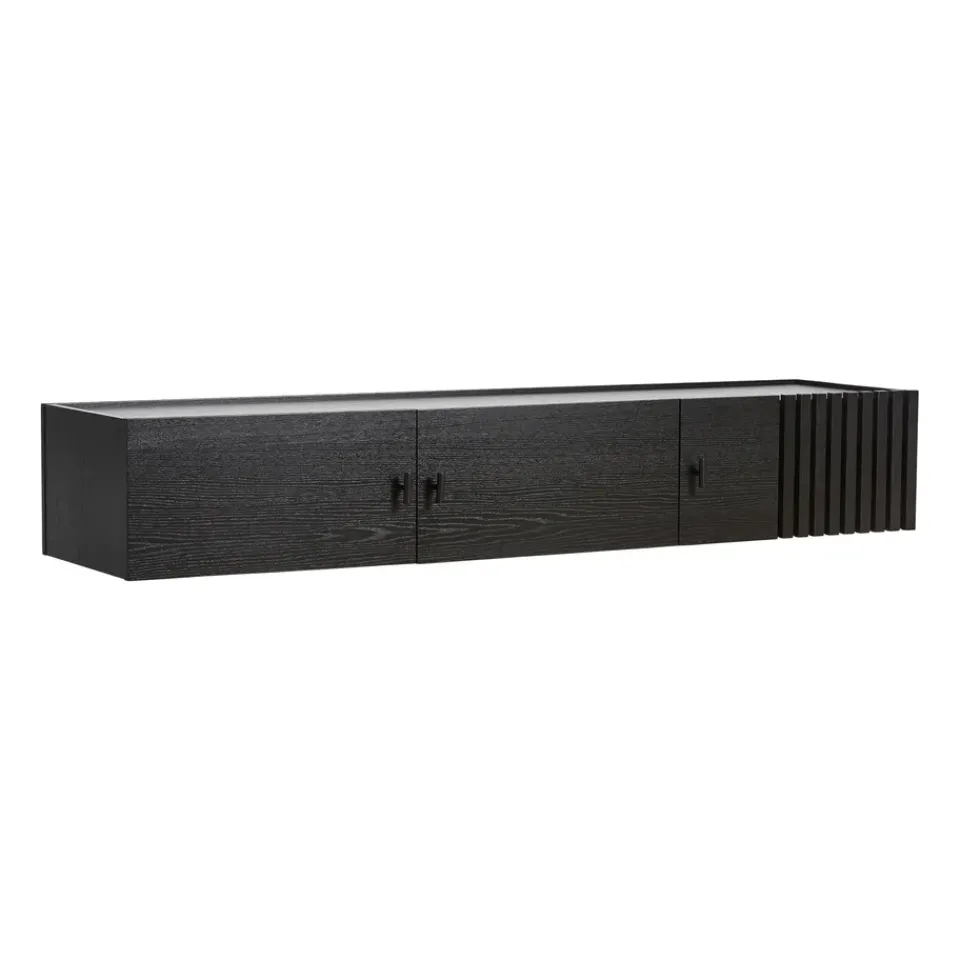 Sale Woud Sideboard de pared Array, 150 cm, Roble pintado Negro