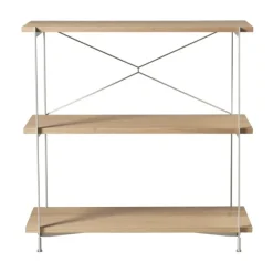 FDB Møbler Sistema de estanterías A91 Nordhavn, Oak nature lacquered Silk Grey LS Gris
