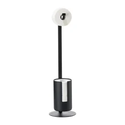Discount Zone Denmark Soporte de papel higiénico de pie Rim, Black Negro