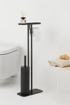 Online Brabantia Soporte papel higiénico y escobilla con estante MindSet, Mineral Infinite Grey Gris