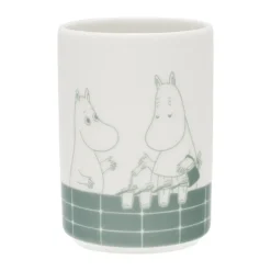 Best Moomin Arabia Soporte para cepillos de dientes Mumin, Hora del baño verde-blanco VerdeBlanco