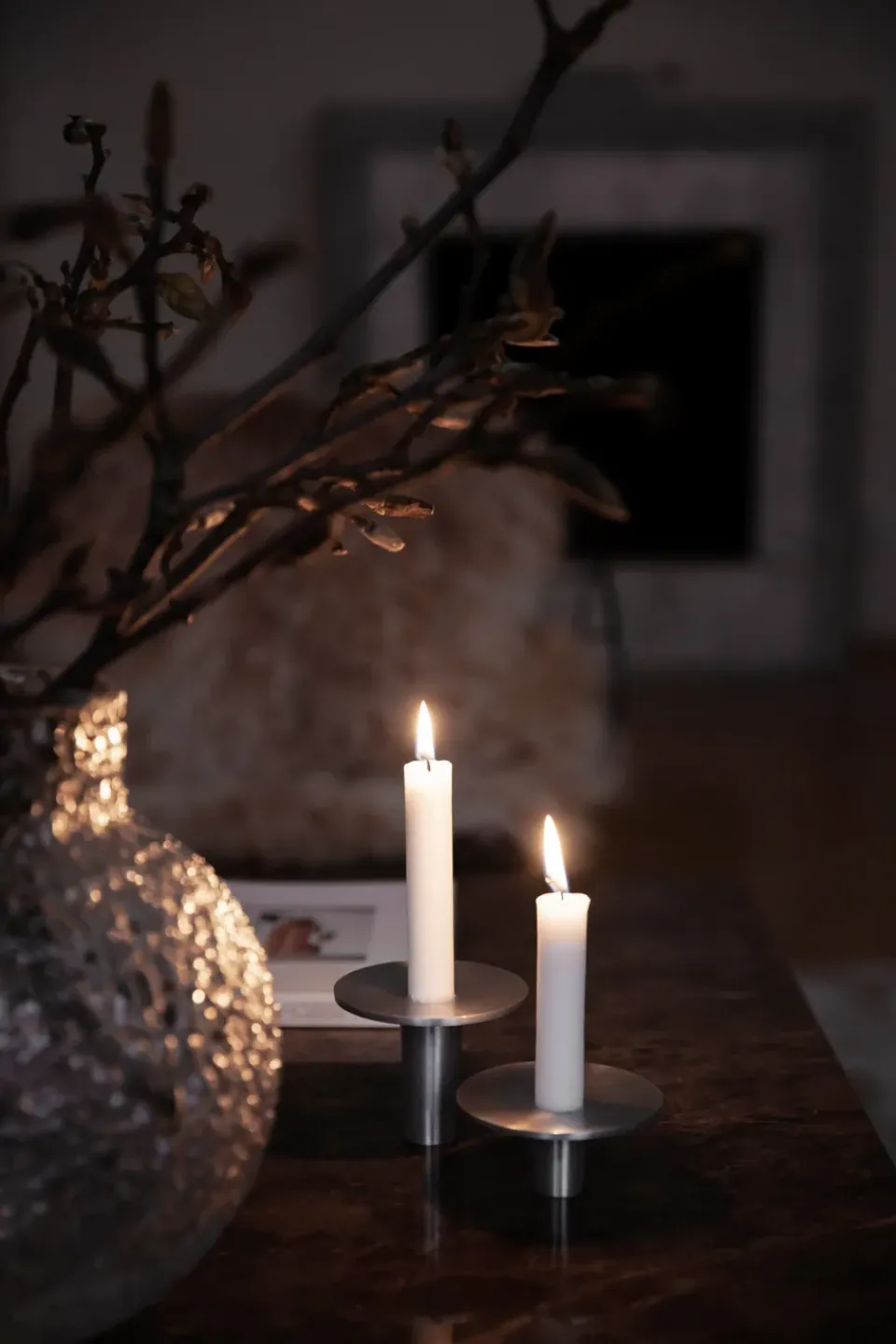 Online ERNST Soporte para velas aluminio cepillado Ø9,2 cm, 7 cm Plateado