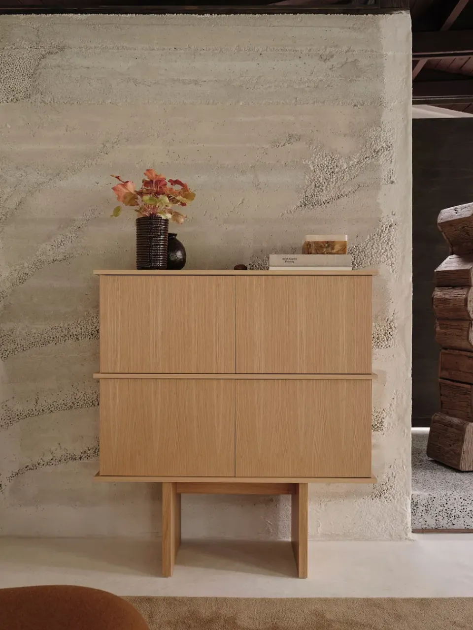 Ferm Living Stilt sideboard double 109x100 cm, Natural oak Beige