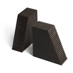 Outlet Ethnicraft Sujetalibros Grooves, 2-packkkk, Mahogany dark brown Marrón