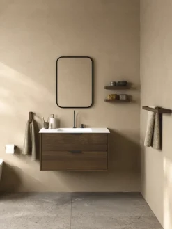 Discount Andersen Furniture Toallero doble Andersen 73,5 cm, Dark Stain Matt Lacquer Ash. Marrón