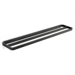 Discount Zone Denmark Toallero doble RIM 12x70 cm, Black Negro