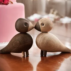 Online Kay Bojesen Denmark Tortolitos de madera, set de 2, roble Marrón