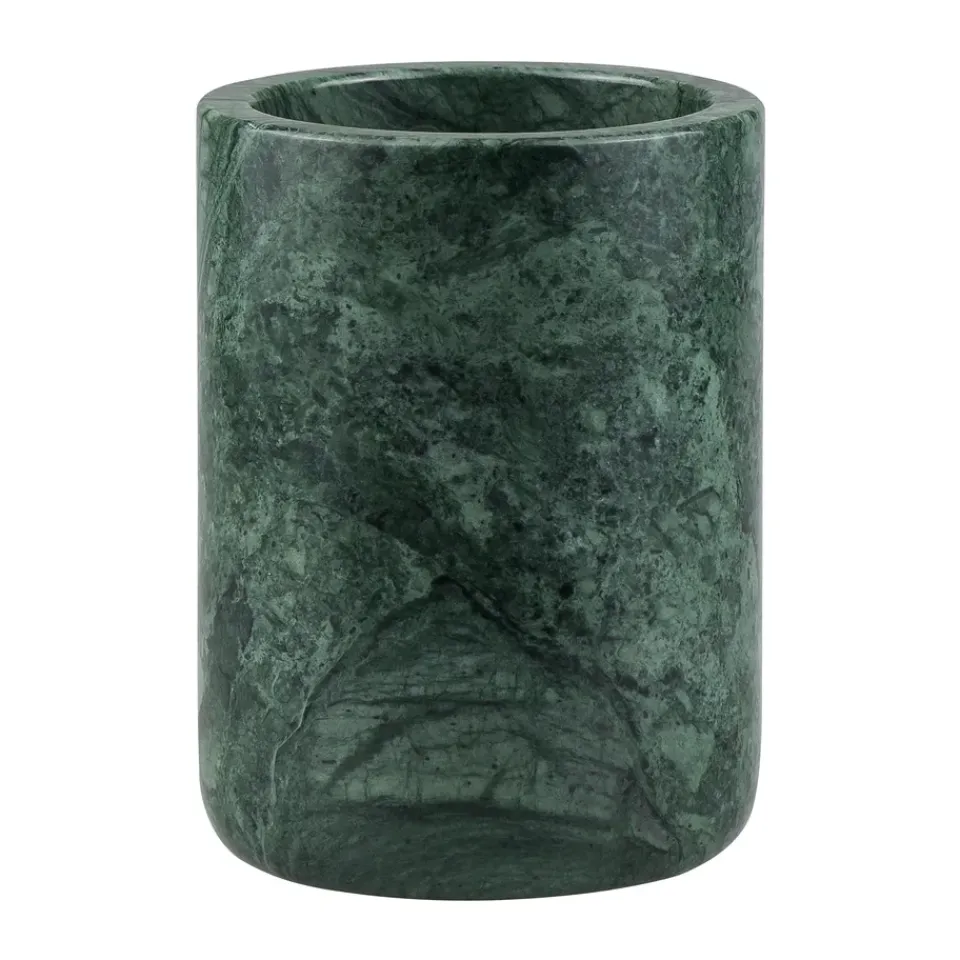 Outlet Mette Ditmer Vaso portacepillos Marble 10 cm, Dark forest Verde
