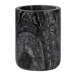 Hot Mette Ditmer Vaso portacepillos Marble 10 cm, Negro-gris NegroGris