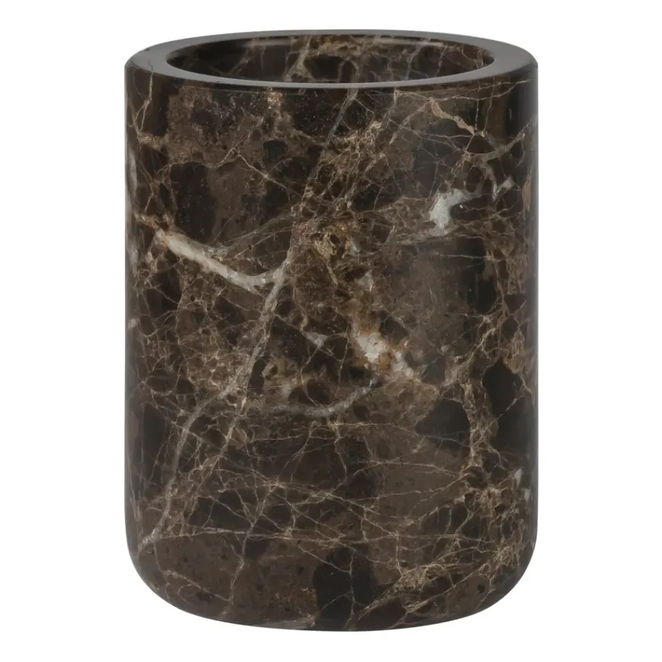 Outlet Mette Ditmer Vaso portacepillos Marble 10 cm, Marrón