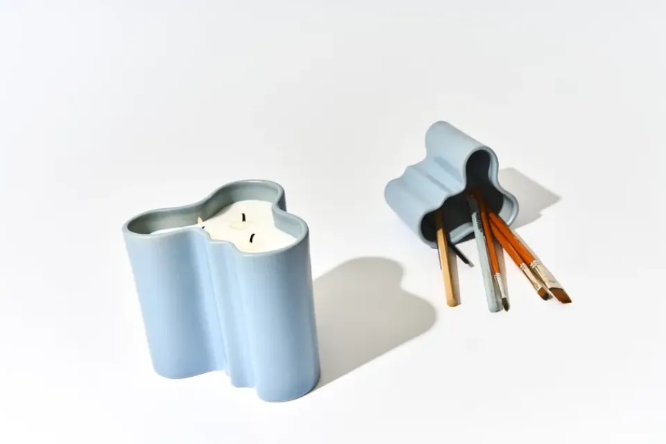 Clearance Iittala Vela aromática Aalto 8 cm, Agua Azul