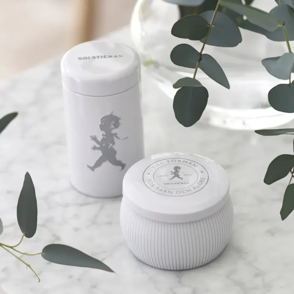 Solstickan Design Vela aromática Solstickan 25 h, -eucalipto Blanco