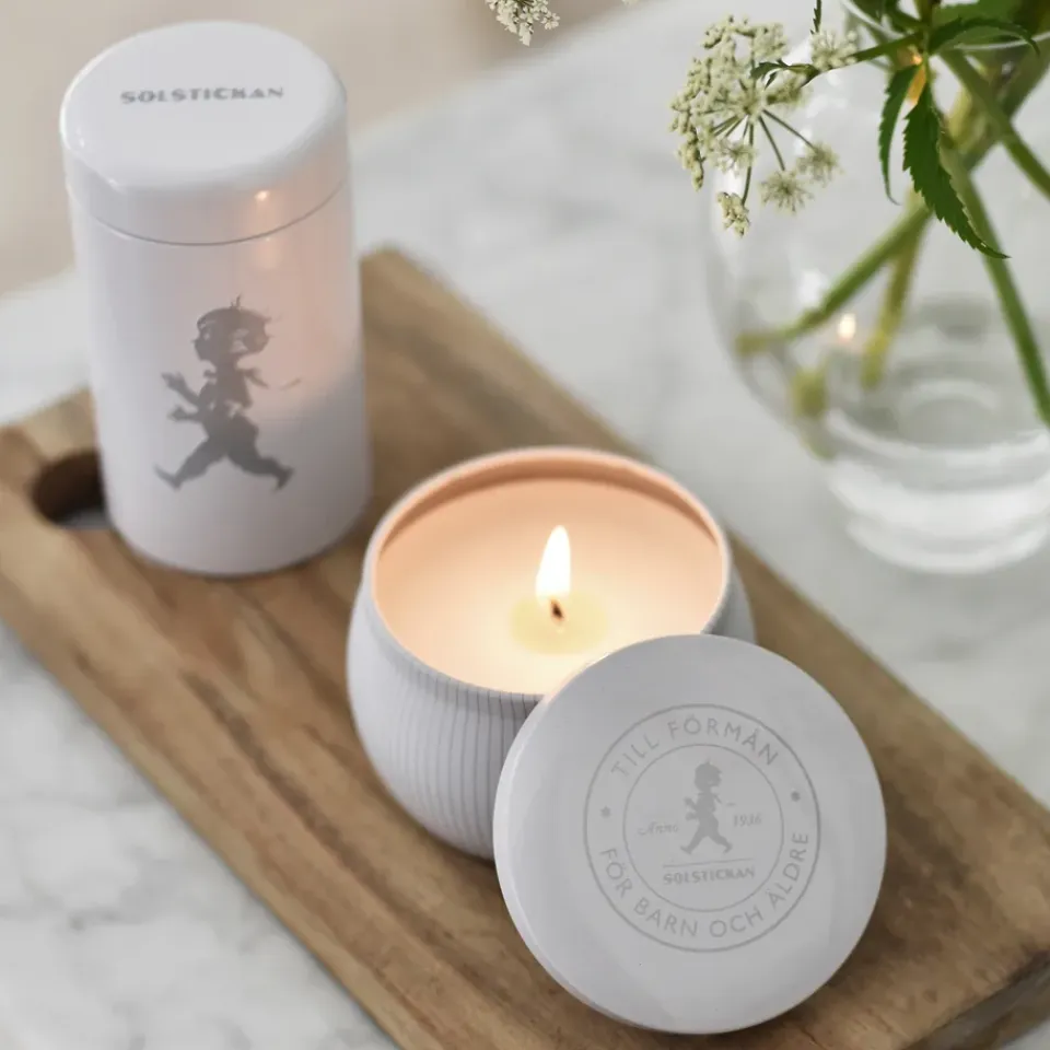 Solstickan Design Vela aromática Solstickan 25 h, -eucalipto Blanco
