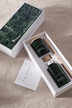 Hot Skandinavisk Vela aromática y varillas de olor SKOG, 65 g + 100 ml Verde