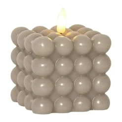 Clearance Star Trading Vela cilindrica Flamme Dot Ø7,5×9,5 cm, Beige
