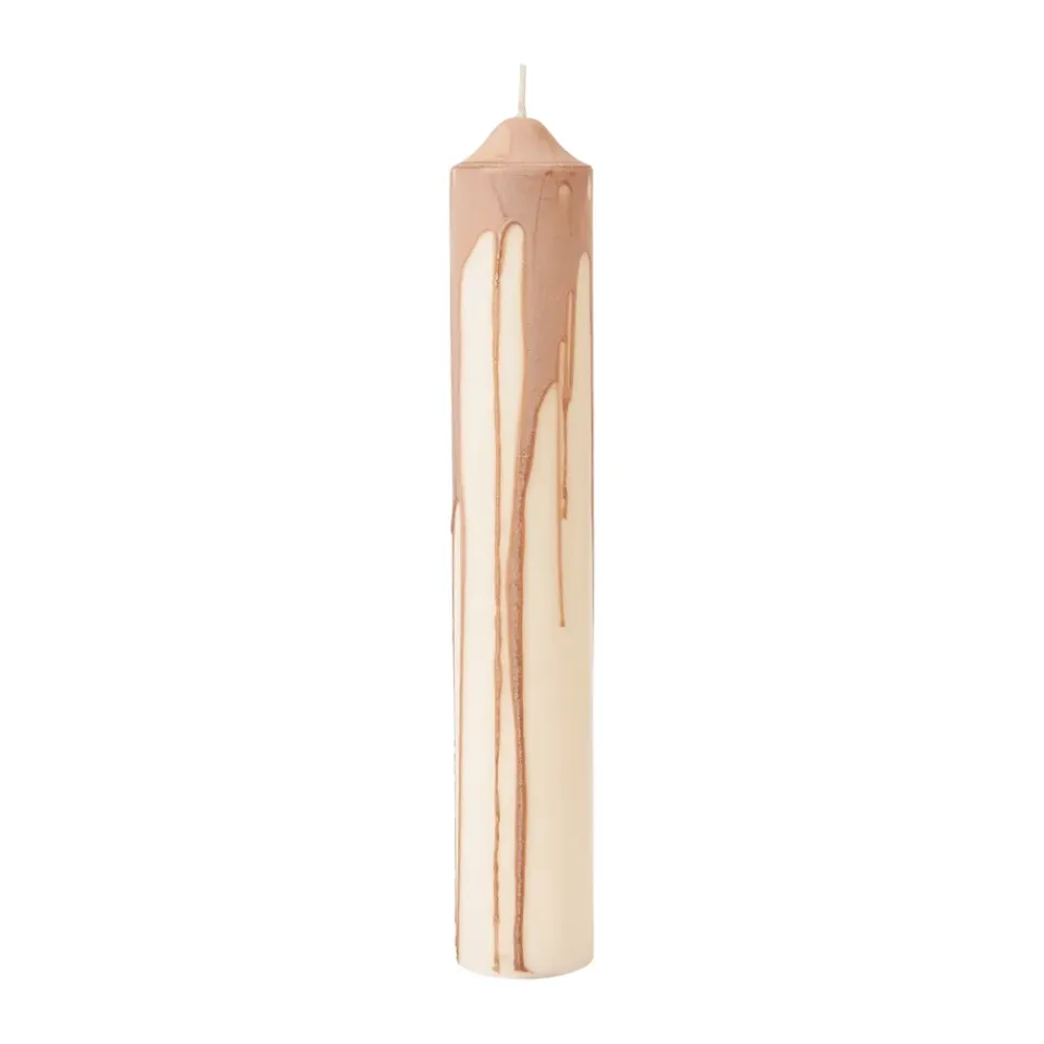 Discount Ferm Living Vela cilíndrica Dryp, , 30 cm Beige