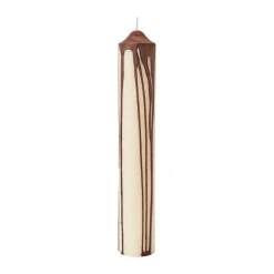 Hot Ferm Living Vela cilíndrica Dryp, Dark Chocolate, 30 cm Marrón