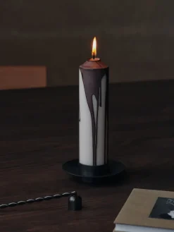 Online Ferm Living Vela cilíndrica Dryp, Dark Chocolate, 20 cm Marrón