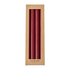 Outlet Tell Me More Vela de cera dinner 28 cm 4-pack, oscuro Rojo