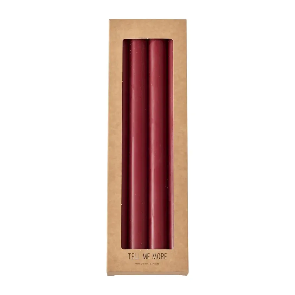 Outlet Tell Me More Vela de cera dinner 28 cm 4-pack, oscuro Rojo