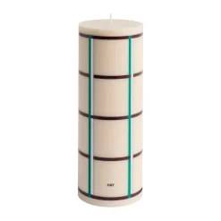 Clearance HAY Vela gruesa Column Candle large 25 cm, Off white-green bordeaux-silver Multi
