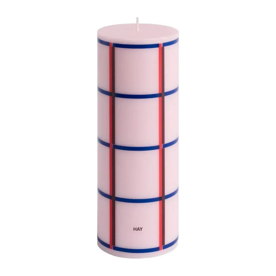Hot HAY Vela gruesa Column Candle medium 20 cm, Light pink-red-bordeaux-dark blue Multi