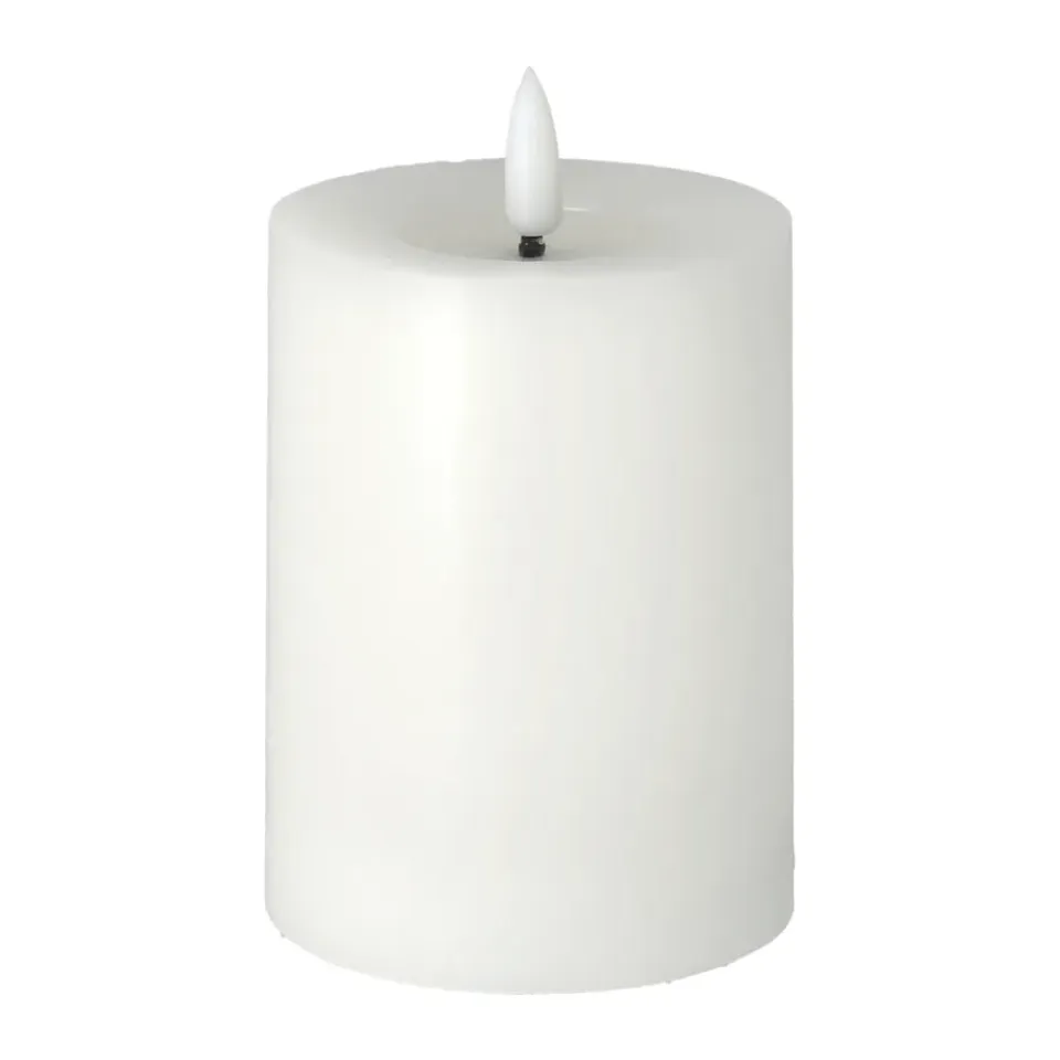 Outlet Scandi Essentials Vela gruesa LED Bright Melt 12,5 cm, Blanco