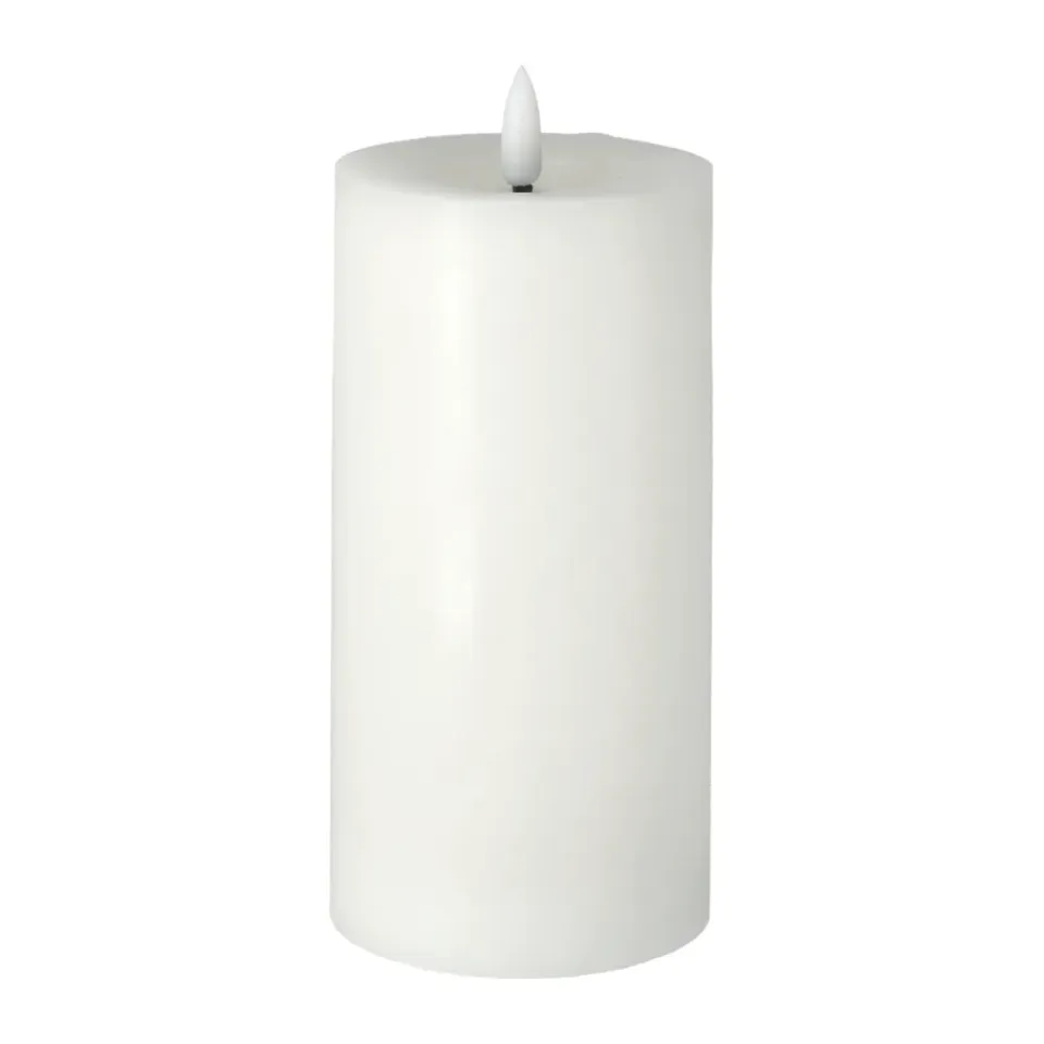 Discount Scandi Essentials Vela gruesa LED Bright Melt 17,5 cm, Blanco